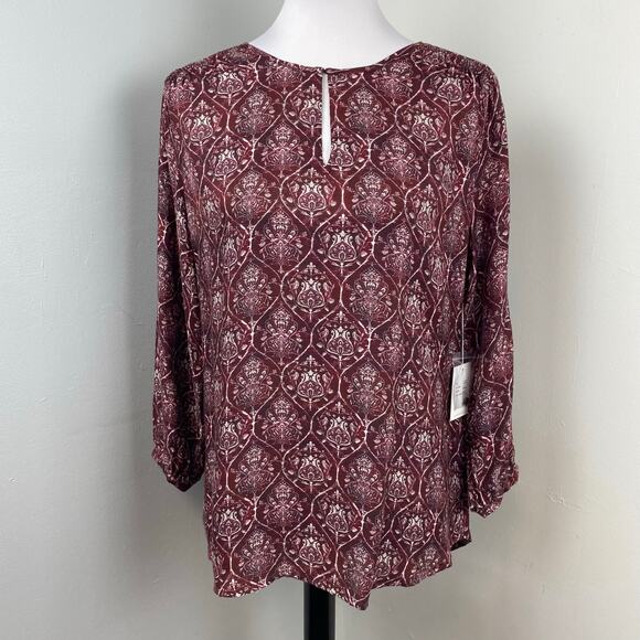 Ecru Boho The Squire Barolo Tapestry Blouse Medium Silk 3/4 Sleeve NWT - Picture 1 of 6